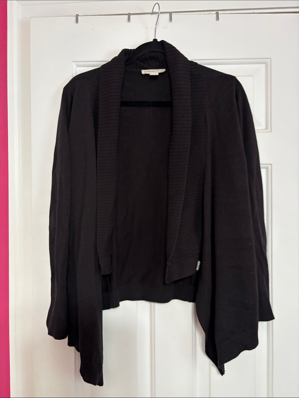 Coldwater Creek Black Open Drape Cardigan